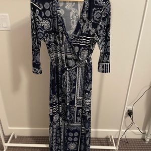 Navy bandana print wrap dress size XL
